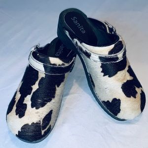 Mooooooooo 🐄 Sanita Clogs Black and Ivory Size 12